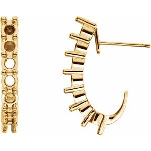 14K Yellow Gold 2.7 mm Round J-Hoop Earring Mounting