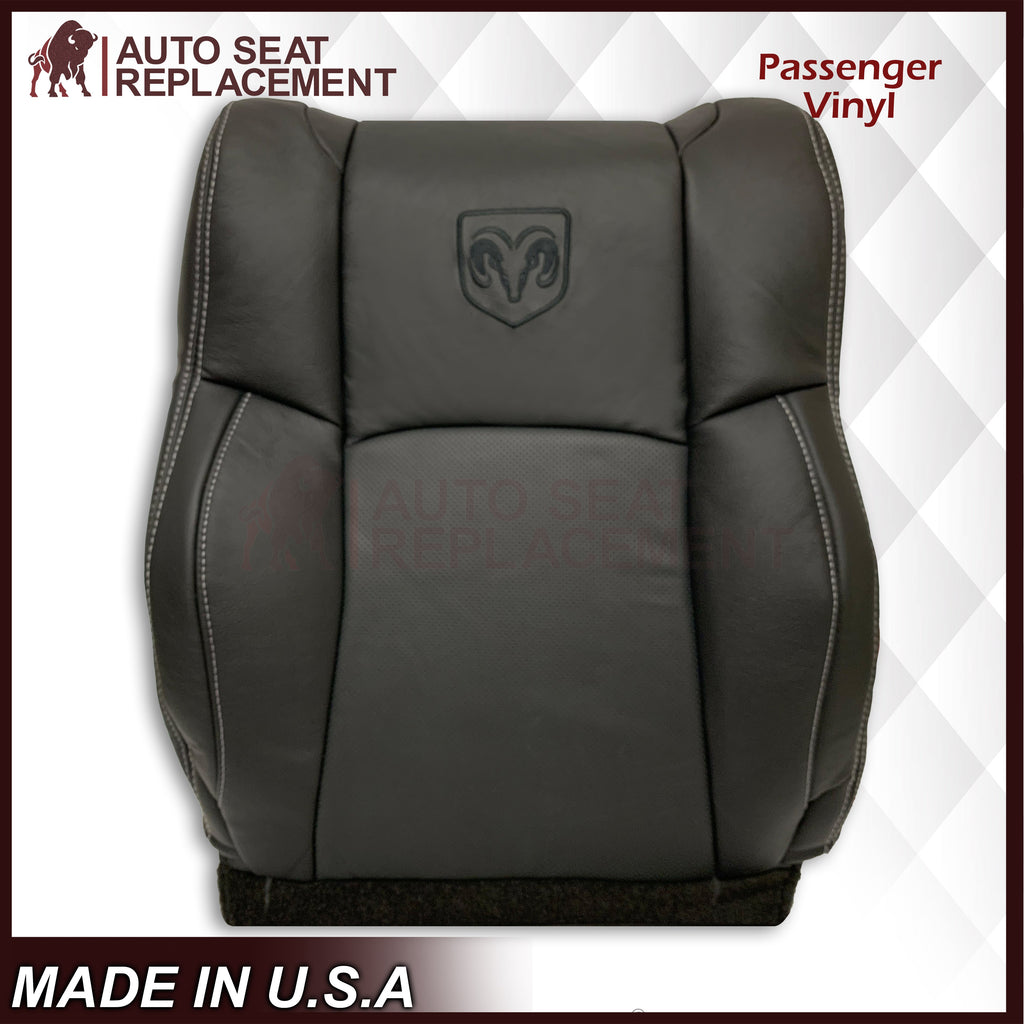 2009 - 2012 Dodge Ram 1500 2500 3500 Laramie Bottom Or Top Replacement Seat Cover in Dark Slate (Dark Gray) With Perforated Inserts