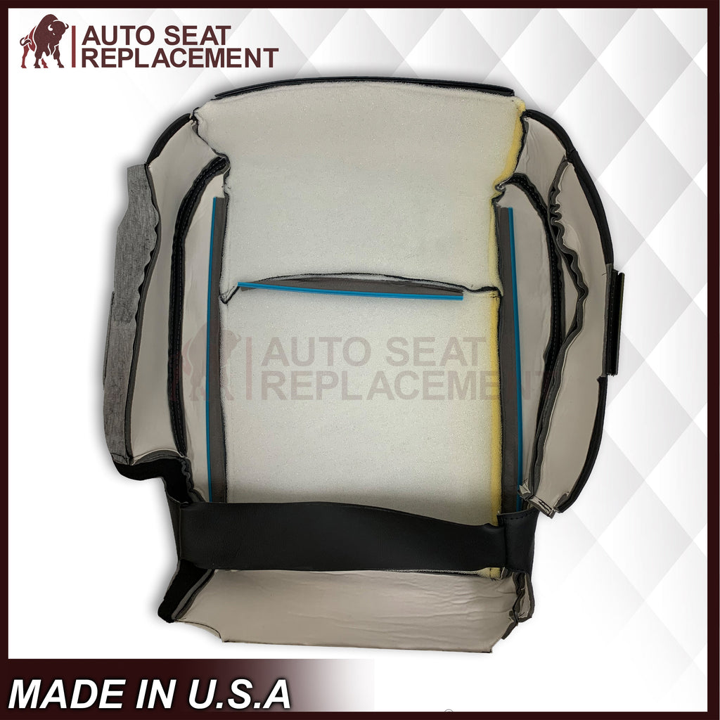 2009 - 2012 Dodge Ram 1500 2500 3500 Laramie Bottom Or Top Replacement Custom Made Seat Cover in Dark Slate (Dark Gray) With Perforated Inserts : Red Logo & Stitching