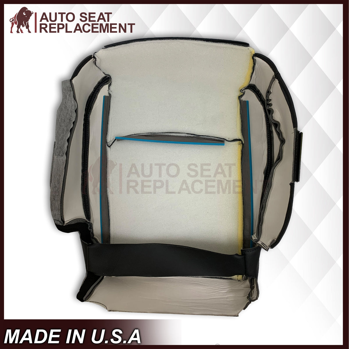 2009 - 2012 Dodge Ram 1500 2500 3500 Laramie Bottom Or Top Replacement Custom Made Seat Cover in Dark Slate (Dark Gray) With Perforated Inserts : Red Logo & Stitching