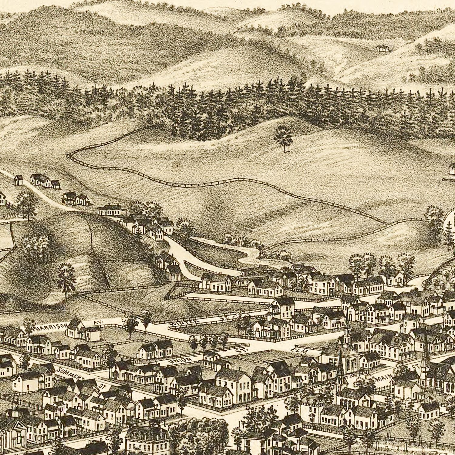 Vintage Map of Morrisville, Vermont 1889