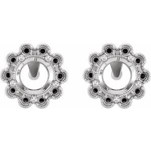 14K White Gold 6.5 mm Halo-Style Earring Mounting – image 2