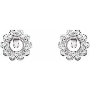 Platinum 5 mm Round 1/4 CTW Natural Diamond Semi-Set Earrings – image 2