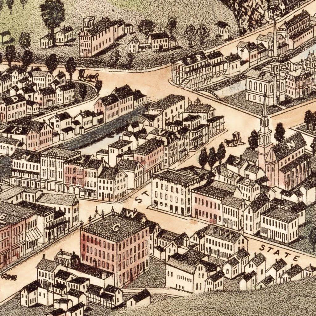 Vintage Map of Montpelier, Vermont 1884