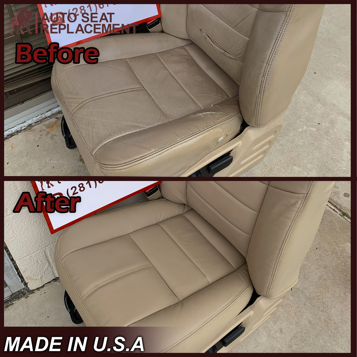 2008-2010 Ford F-250 F-350 F-450 F-550 Lariat Seat Cover in Camel Tan: Choose From Variants