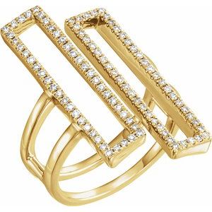 14K Yellow Gold 1/2 CTW Natural Diamond Geometric Ring