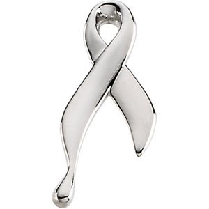 14K White Gold Ribbon of Tears™ Lapel Pin