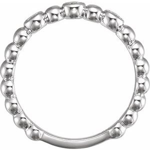 14K White Gold 1/8 CTW Natural Diamond Beaded Ring