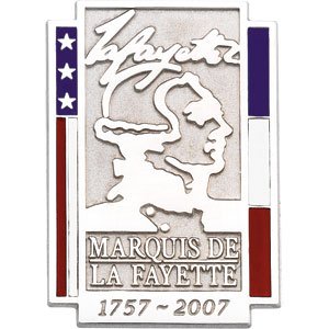 14K White Gold Marquise De La Fayette Lapel Pin