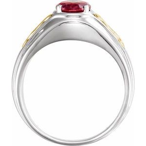 14K White/Yellow Gold Lab-Grown Ruby Infinity Ring