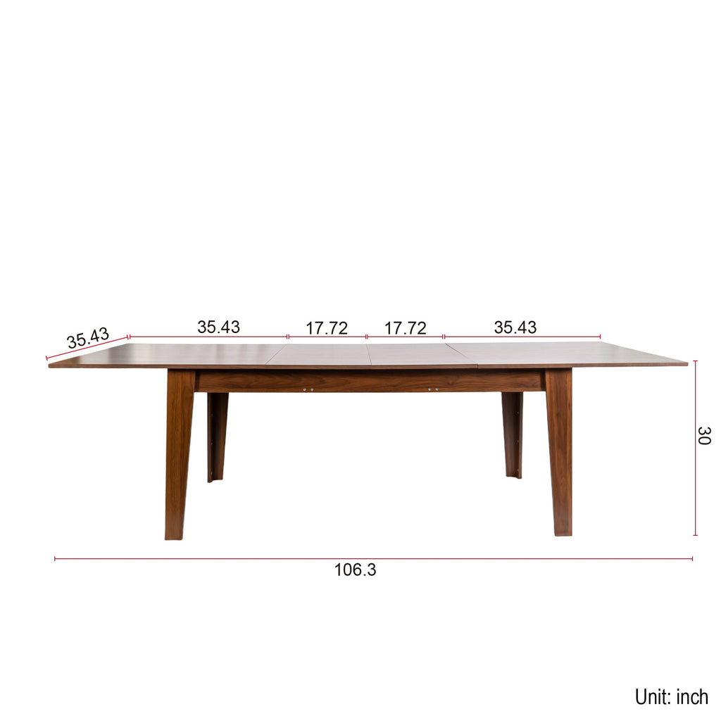 Dining Table , 106.3 in  Large Extendable Kitchen Table