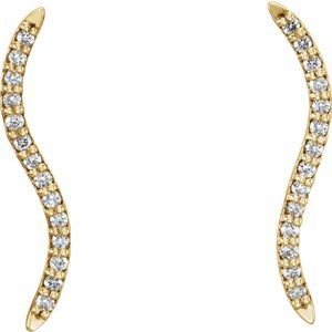 14K Yellow Gold 1/6 CTW Natural Diamond Ear Climbers – image 2