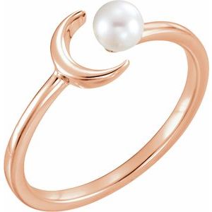 Pearl Crescent Moon Ring