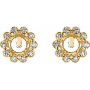 14K Yellow Gold 6 mm Round 1/4 CTW Natural Diamond Semi-Set Earrings – image 2