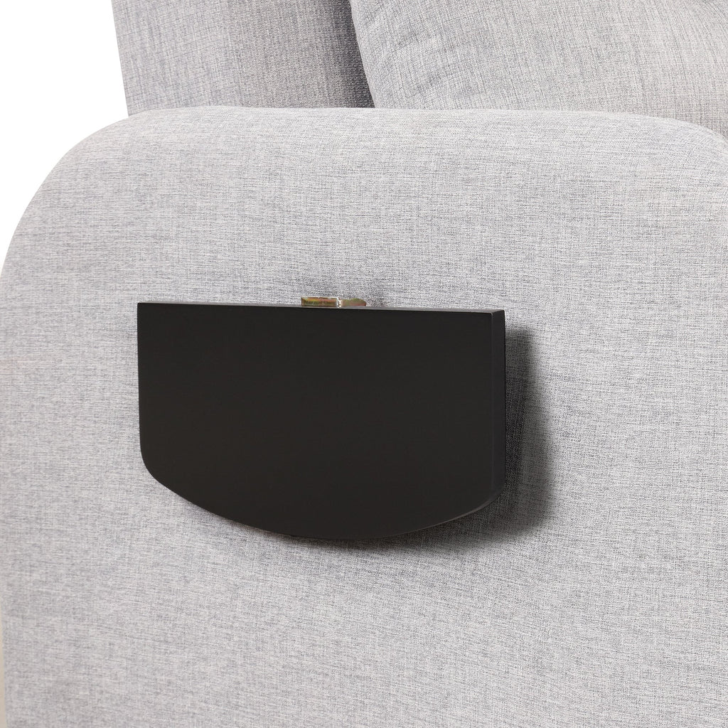 3-in-1 Pull Out Sofa Sleeper with Wing Table and USB Charge, Gray Linen, Iron Frame, 36.2-71.7'D x 42.9'W x 35.8'H