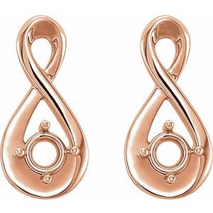 14K Rose Gold Infinity-Inspired Earring Mounting – image 2