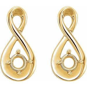 14K Yellow Gold Infinity-Inspired Earring Mounting – image 2