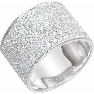 Sterling Silver Imitation White Cubic Zirconia Micro Pav��-Style Ring