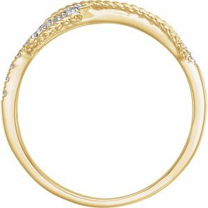 Rhodium-Plated 14K Yellow Gold 1/10 CTW Natural Diamond Infinity-Inspired Ring