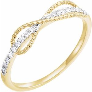 Rhodium-Plated 14K Yellow Gold 1/10 CTW Natural Diamond Infinity-Inspired Ring