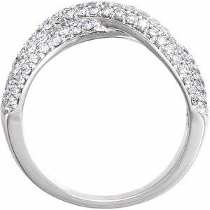 14K White Gold 1 CTW Natural Diamond Criss-Cross Ring