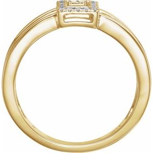 14K Yellow Gold 1/10 CTW Natural Diamond Geometric Ring
