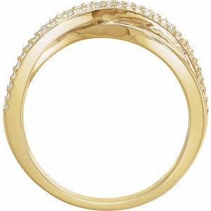 14K Yellow Gold .06 CTW Natural Diamond Criss-Cross Ring