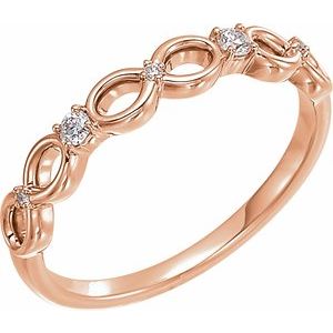 14K Rose Gold .08 CTW Natural Diamond Infinity-Inspired Ring