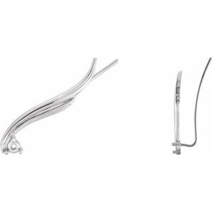14K White Gold Left Ear Climber Mounting