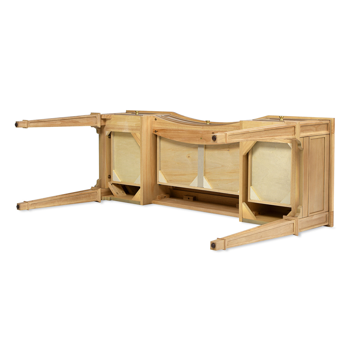 Dauphin 55' 3-Drawer Wood Executive Desk, Natural Brown Wood
