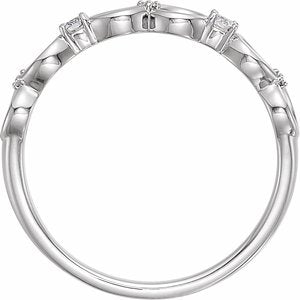 14K White Gold .08 CTW Natural Diamond Infinity-Inspired Ring