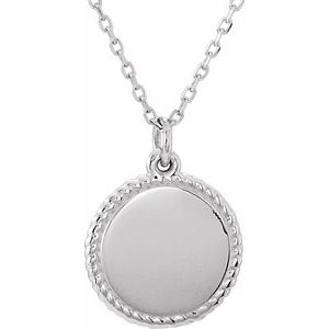 Engravable Rope Necklace or Charm/Pendant