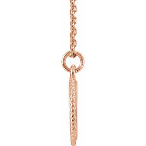 14K Rose Gold Engravable Round 16-18" Rope Necklace – image 2
