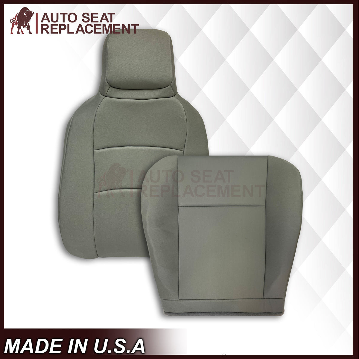 2009-2020 Ford Econoline E350 E450 E550 Gray Cloth Fabric Seat Cover & Cushion Foam