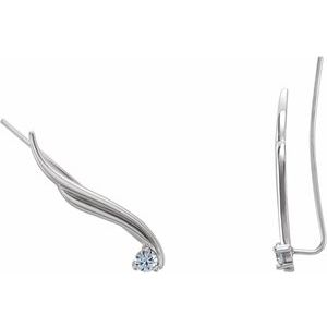 14K Yellow Gold Left Ear Climber Mounting – image 2
