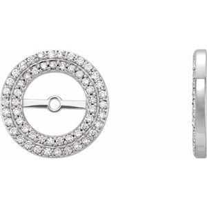 14K White Gold 1/3 CTW Natural Diamond Earring Jackets