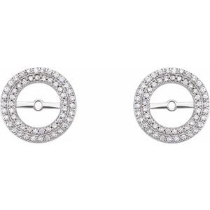 14K White Gold 1/3 CTW Natural Diamond Earring Jackets – image 2