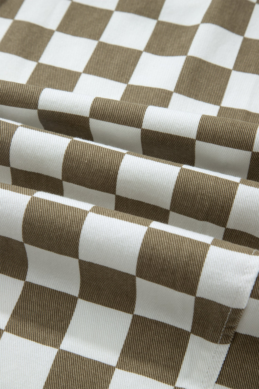 Checker Denim Barrel Leg Pants