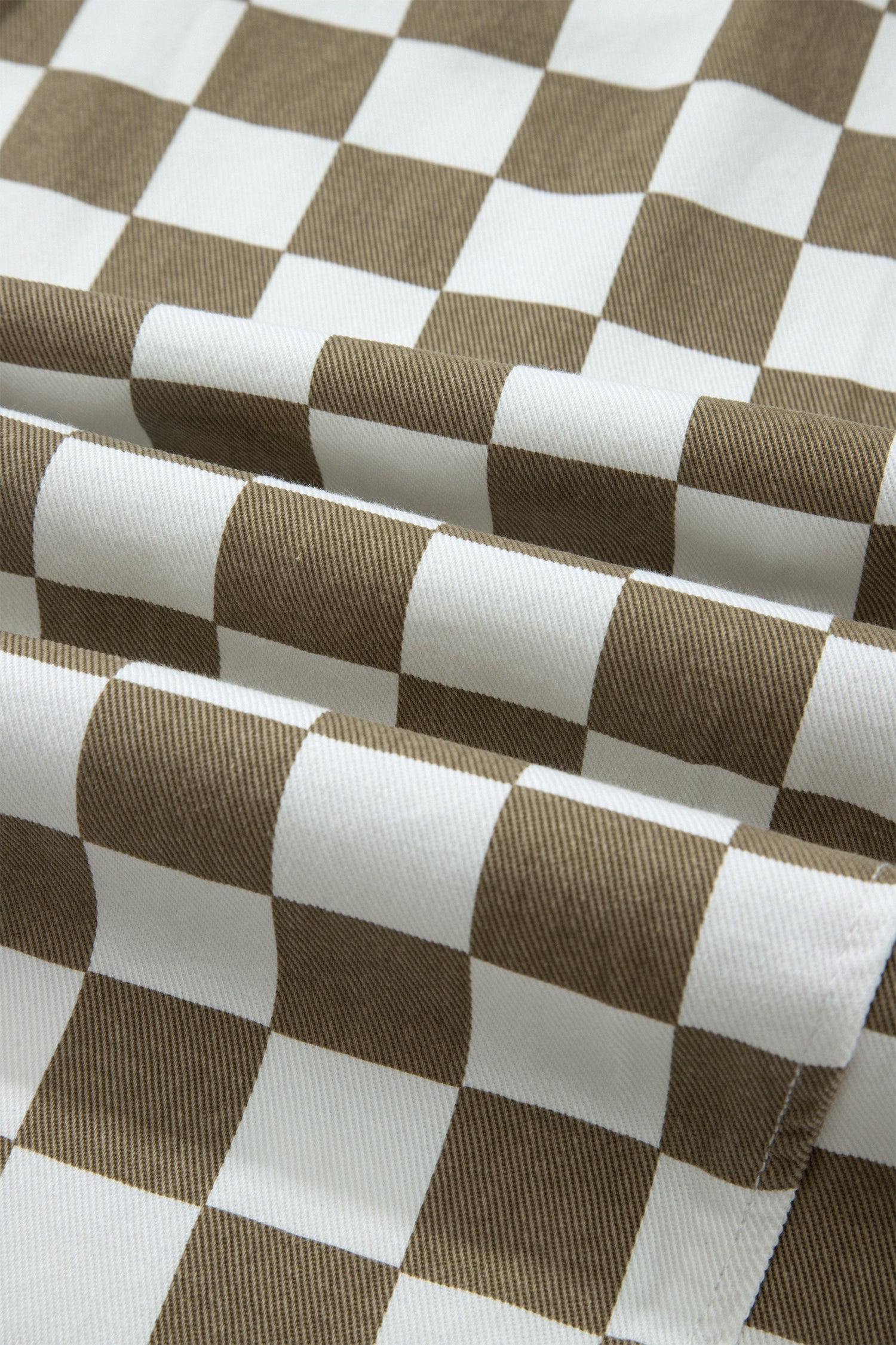 Checker Denim Barrel Leg Pants
