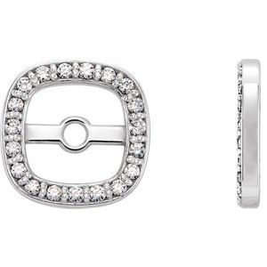 14K White Gold .08 CTW Natural Diamond Halo-Style Earring Jackets