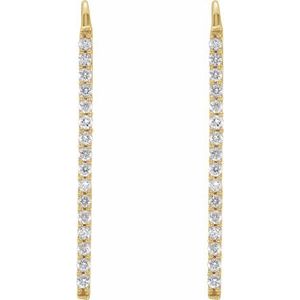 14K Yellow Gold 1/3 CTW Natural Diamond Bar Earrings