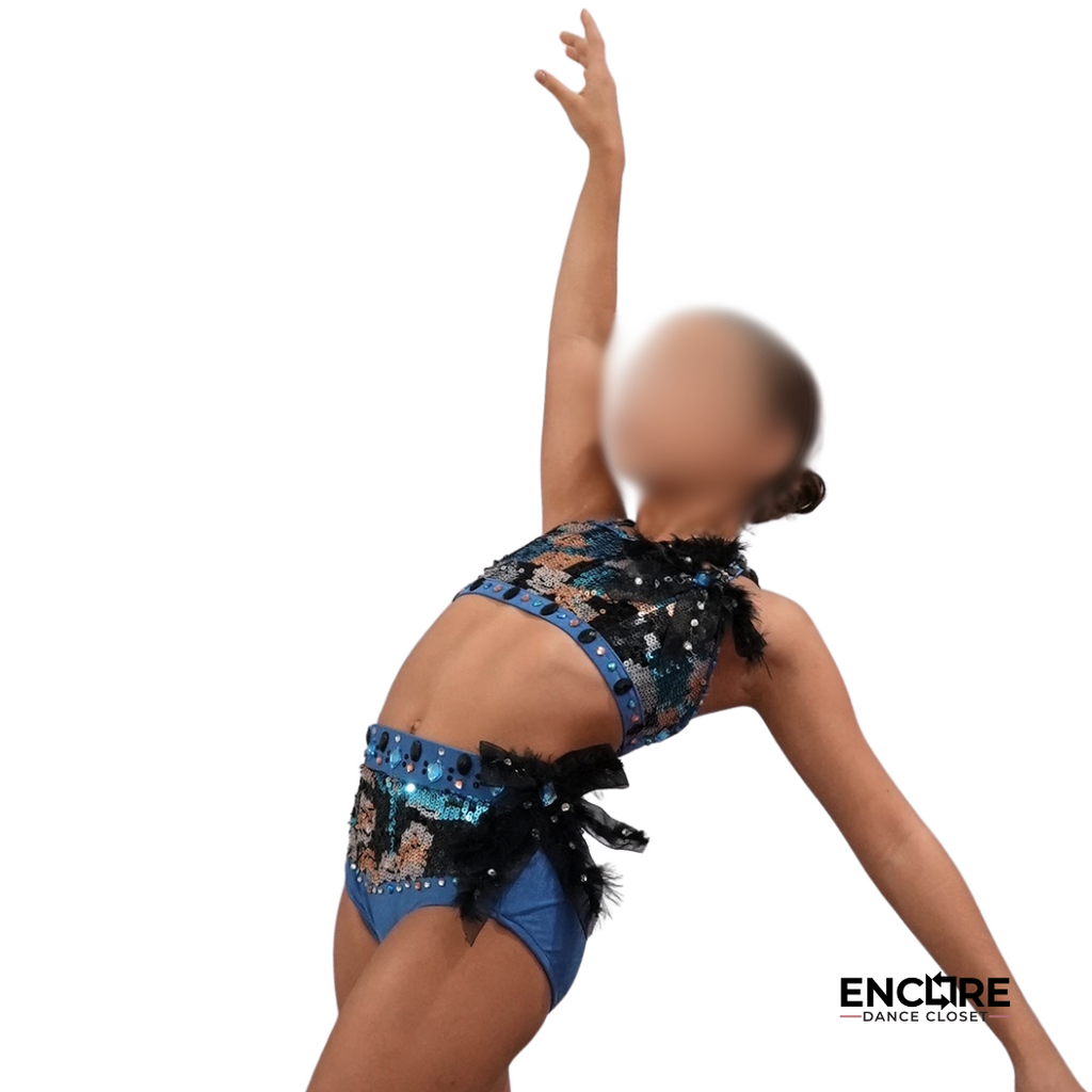 Blue Camo Sequined Two-Piece