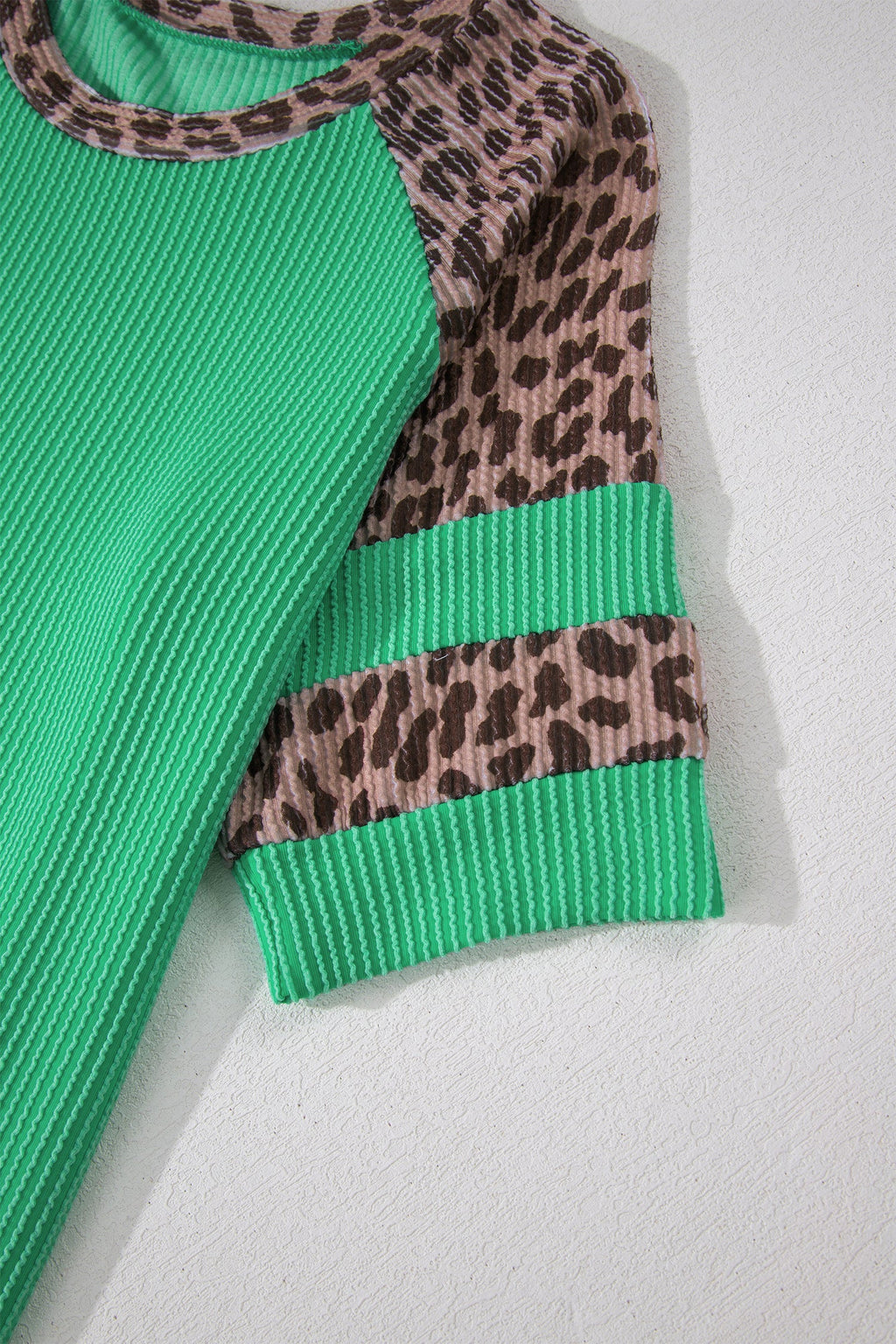 Leopard Colorblock Raglan Short Sleeve Tee