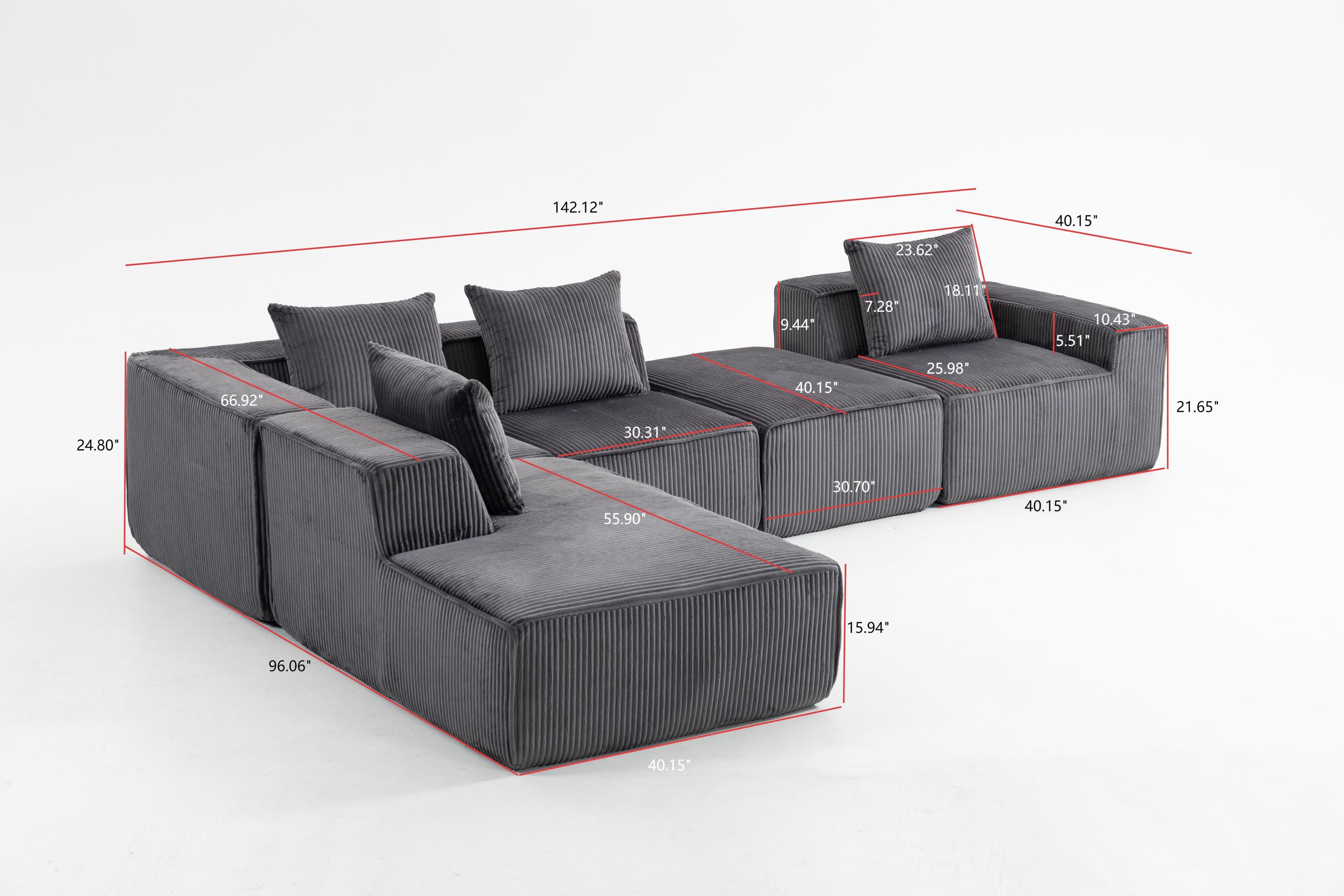 Multi person modular compression sofa that can be freely combined-33005-5
