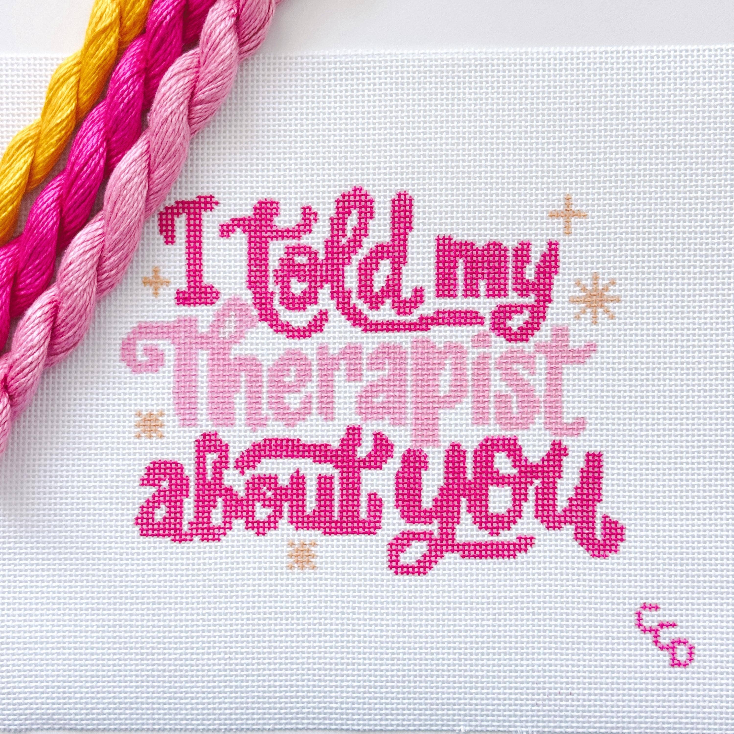Cotswold Co Designs - Mental Health Needlepoint Canvas, Modern Cheeky Needlepoint Pillow Canvas, 13 Mesh, 9”x6” design, Snarky Needlepoint Canvas