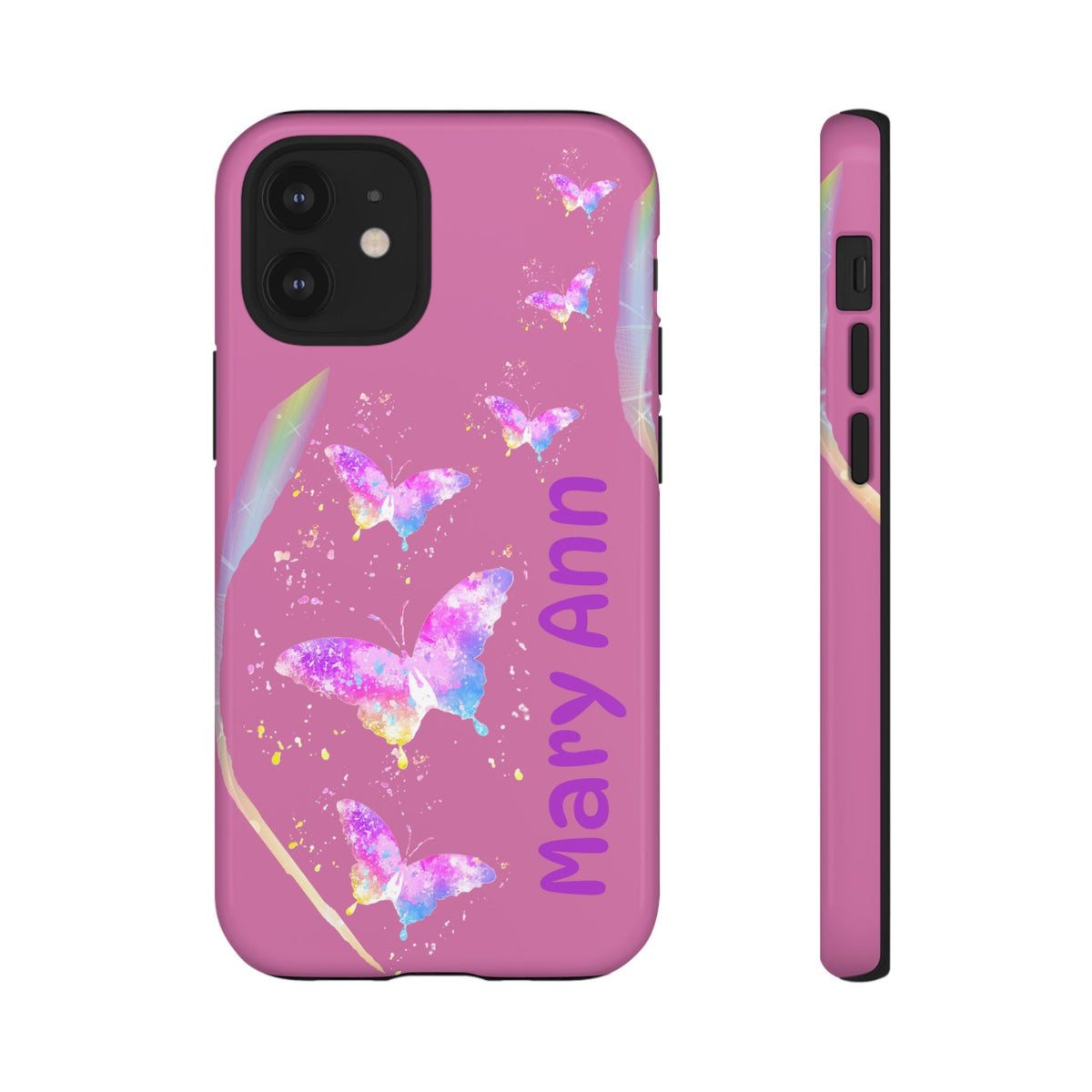 Personalized Butterfly Phone Case, Floral Phone Cover, Customizable Phone Case, Gift for Her, Pastel Decor