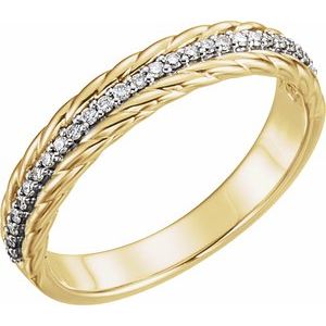 14K Yellow & White Gold 1/6 CTW Natural Diamond Rope Ring