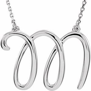 Script Initial Necklace or Center