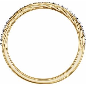 14K Yellow & White Gold 1/6 CTW Natural Diamond Rope Ring