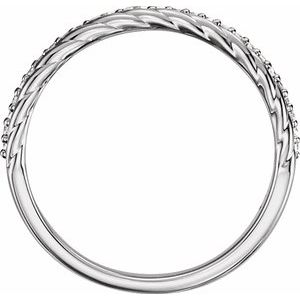 Platinum 1/6 CTW Natural Diamond Rope Ring